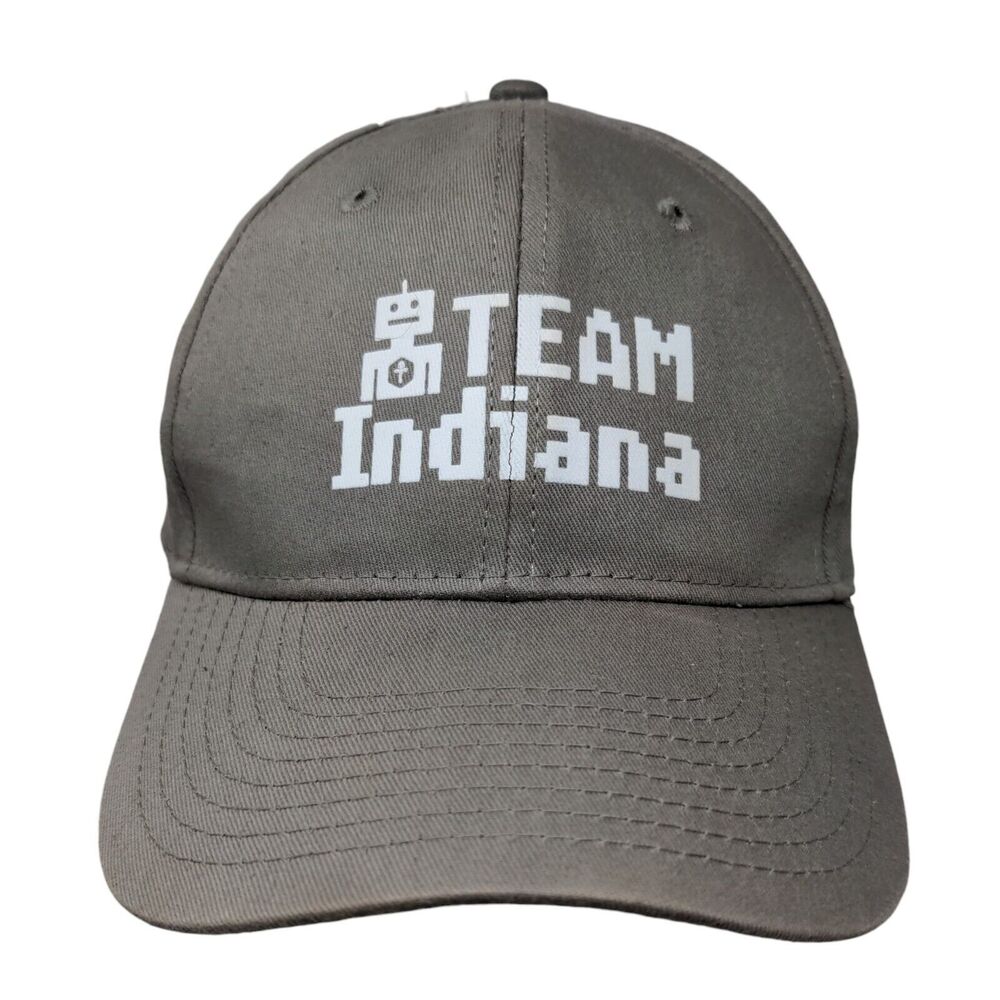 Team Indiana Strapback Hat Gray OSFA Imagen Brands Adjustable 6 Panel